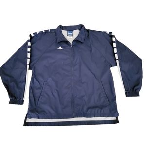 Vintage‎ Men's Adidas Windbreaker Zippered Long Sleeves Jacket in Navy Blue